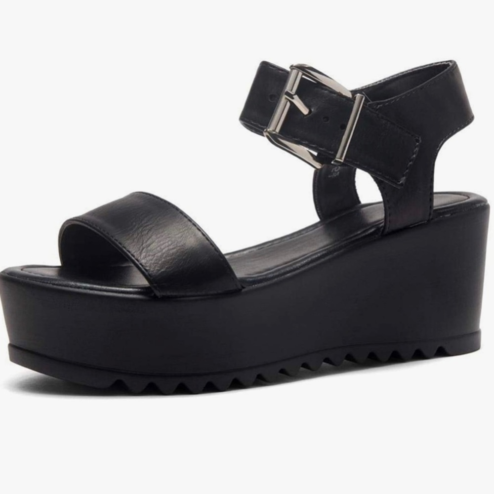 Black platform sandals